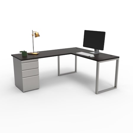 We'Re It Connect It L-Shaped Desk, 77 in D X 30 in H, 66 in W X Thermally Fused Laminate DI66304824L1BBF-BS-ESP